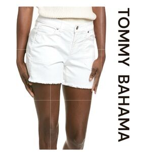 TOMMY BAHAMA Ella Twill Utility Short in White, Size 12.